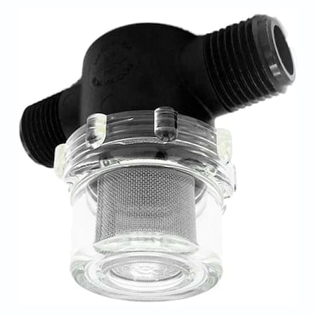 Fimco Replacment Inline Strainer , 1/2" MNPT, 50 Mesh w/ Clear Bowl 5116417